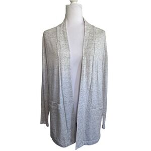 Banana Republic Women's Open Front Cardigan Sweater Heather Gray Minimalist XS